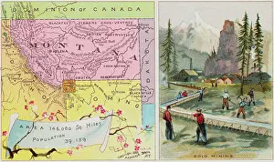 Color Print Prints: Illustration of Gold Mining in the Montana Area