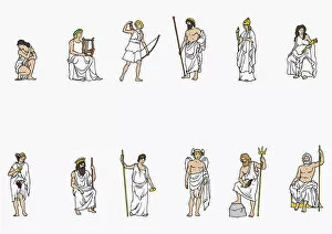 Large Group Of People Gallery: Illustration of Greek gods
