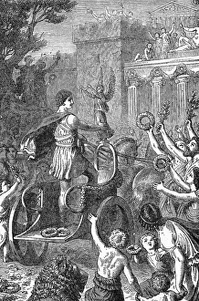 Laurel Wreath Prints: Illustration of a Greek Reception of Olympic Victor
