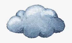 Cumulus Cloud Prints: Illustration of a grey cloud