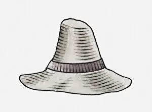 Pilgrim Collection: Illustration of grey felt pilgrim hat