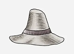 Pilgrim Collection: Illustration of grey felt pilgrim hat