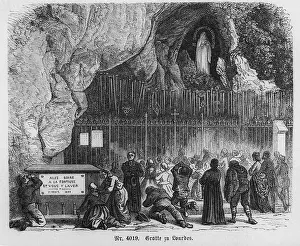 Pilgrim Prints: Illustration of Grotto at Lourdes