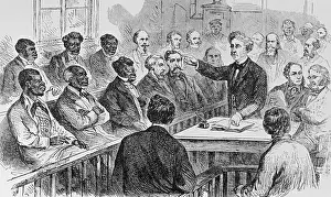 Illustration of a Group Serving Jury Duty