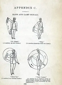 Traffic Light Prints: Illustration Of Hand And Lamp Signals