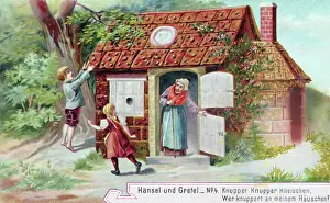 Candy Prints: Illustration of Hansel And Gretel at Witch's Cottage