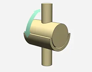 Engineering Prints: Illustration, hinge joint, arrows indicating possible directions of movement