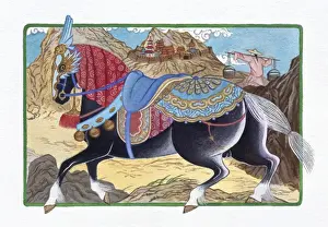 The Zodiac Prints: Illustration of Horse in the Army, representing Chinese Year Of The Horse