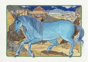Illustration of Horse on the Way, representing Chinese Year Of The Horse