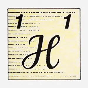Infographic Prints: Illustration of Hydrogen symbol