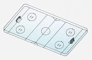 Images Dated 15th July 2010: Illustration of ice hockey rink layout