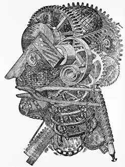 Thinking Prints: Illustration After The Inventor's Head by William Mason