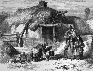 Peasant Prints: Illustration Of Irish Peasants At Cabin