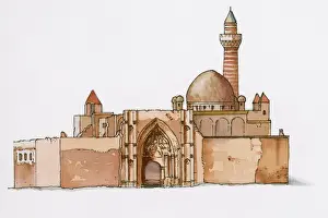 Minaret Prints: Illustration of Ishak Pasa Sarayi (Ishak Pasha Palace), Dogubeyazit