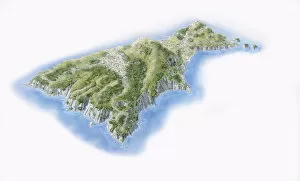 Images Dated 3rd March 2009: Illustration of the island of Capri