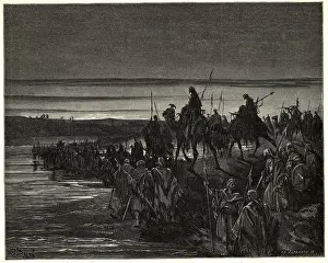 Illustration of Israelites Crossing Jordan River