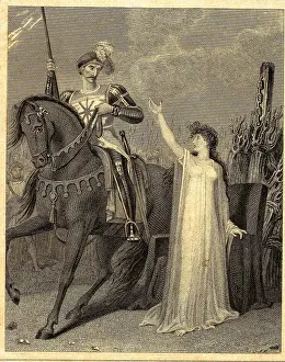Illustration from Ivanhoe of Rebecca at Stake