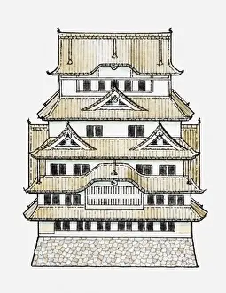 Illustration of Japanese building