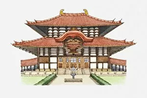 Illustration of a Japanese temple