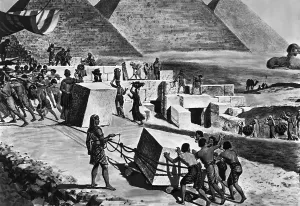 Pulling Prints: Illustration of Jewish Slaves Building Pyramids in Egypt