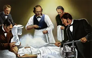 Spraying Prints: Illustration of Joseph Lister Using Carbolic Spray During Surgery