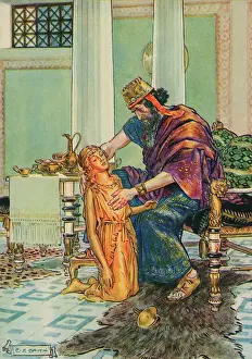 Greed Prints: Illustration of King Midas Seeing Daughter Turning into Gold by C.E. Brock