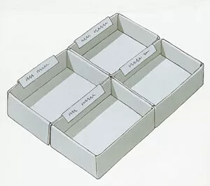 Images Dated 29th September 2010: Illustration of four empty labelled boxes