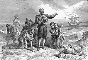 Pilgrim Prints: Illustration of the Landing of The Pilgrims