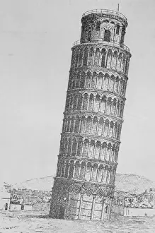 Pisa Prints: Illustration of Leaning Tower of Pisa