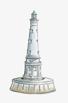 Aquitaine Gallery: Illustration of lighthouse Phare de Cordouan, Le Verdon-sur-Mer, Gironde, France