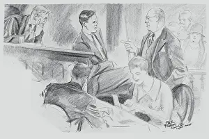 Edward J Prints: Illustration of Lindbergh Trial Scene