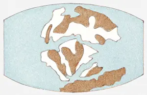Limestone Prints: Illustration of location of chalk (limestone) 100 million years ago