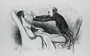 Psychiatry Prints: Illustration of a Man Hypnotizing Patient by Honore Daumier