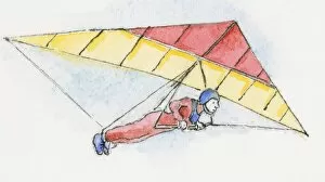 Images Dated 30th October 2008: Illustration of man paragliding