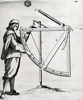 Copper Prints: Illustration of a Man Using a Large Sextant