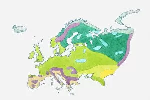 Images Dated 21st April 2010: Illustration of map of Europe