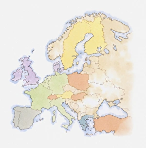 Images Dated 27th April 2010: Illustration of map of Europe