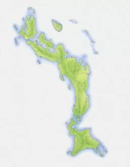 Illustration of map of Japan and outlying islands off coastline