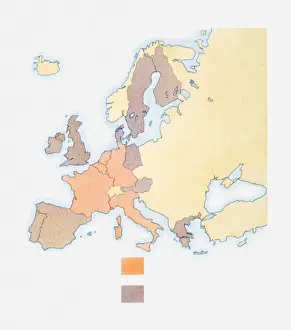 Illustration of map showing original members of the European Union
