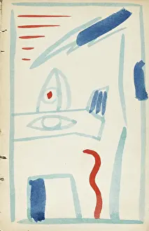 Futurism Prints: Illustration for The Mares milk by David Burlyuk and others, 1914