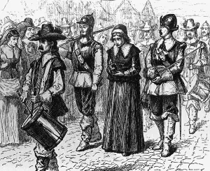 Puritan Prints: Illustration of Mary Dyer Being Led to Execution