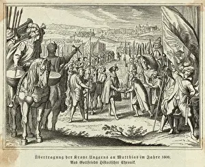 Illustration of Matthius Receiving Crown of Hungary