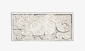 Mayan Prints: Illustration of Mayan frieze