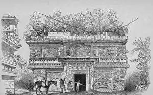 Fixdate Prints: Illustration Of Mayan Ruin In Yucatan
