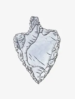 Illustration of Middle Paleolithic Aterian nosed point tool
