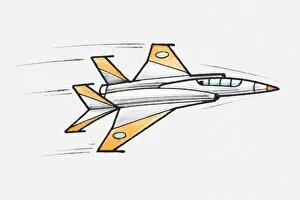 Images Dated 23rd April 2010: Illustration of military fighter aeroplane in flight