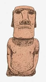 Illustration of Moai on Easter Island