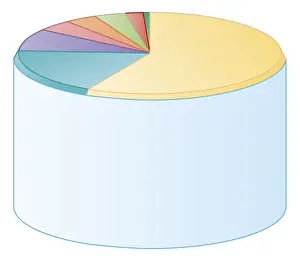 Illustration of multi-coloured pie chart