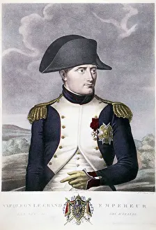 French Text Prints: Illustration of Napoleon Bonaparte in Uniform