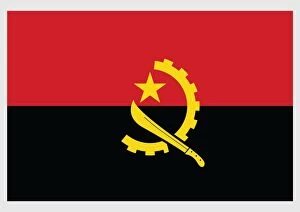 National Flag Gallery: Illustration of national flag of Angola, with two horizontal red and black bands